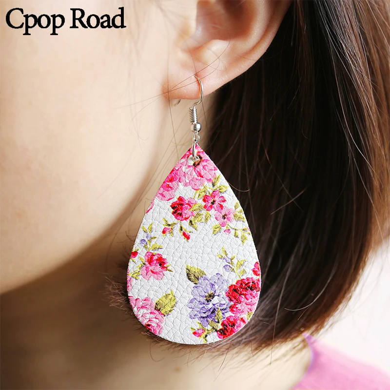 Cpop новые модные серьги капли в форме цветка элегантные Эффектные из