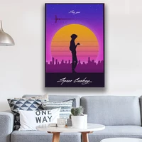 space cowboy 80s retrowave art poster canvas wall art decoration prints for living kid children room home bedroom decor painting