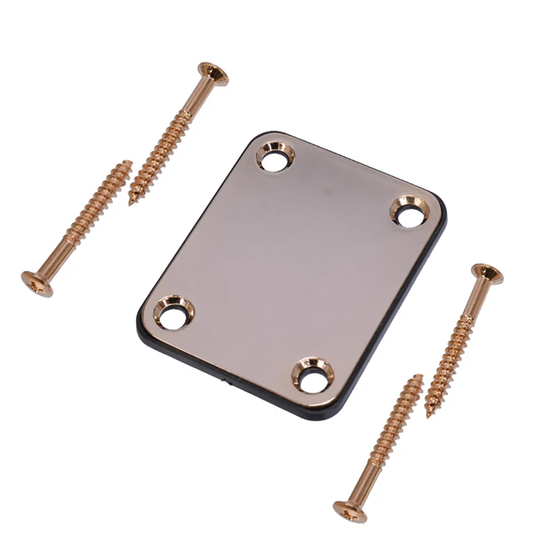 schwarzgoldchrom e gitarre hals platte bass gitarre neck festigkeit anschluss bord joint platte einschließlich 4 schrauben free global shipping