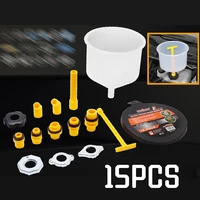 15 pcs new plastic antifreeze funnel combination filling funnel spout pour oil tool spill proof coolant filling kit accessories