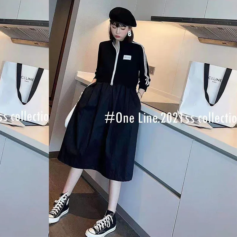 

Women's 2021 spring and autumn new fashion leisure medium length dress