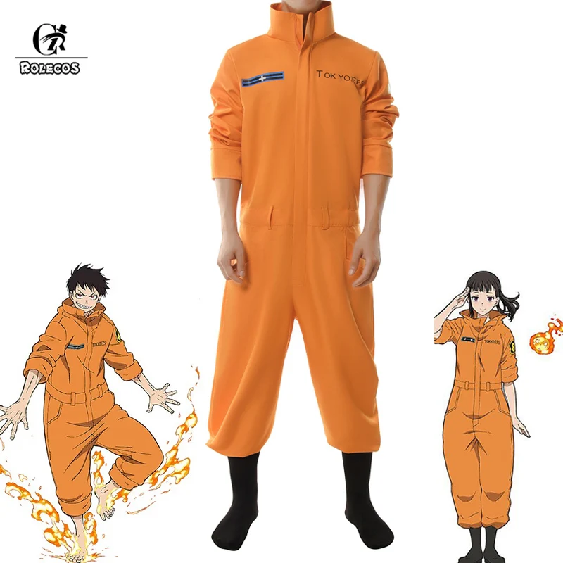 ROLECOS Fire Force Shinra Косплей Костюм Enen no Shouboutai аниме косплей мужской женский комбинезон