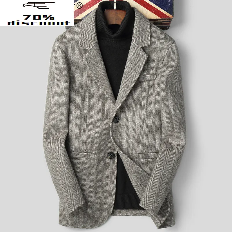 

Мужское двухстороннее пальто из 2020 шерсти, осенняя куртка, Мужское пальто, пальто и куртки, Блейзер, пальто для мужчин LSY088290 KJ2250