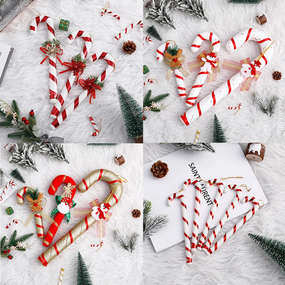 Рождественские украшения пластиковые подвесные для конфет тростника
