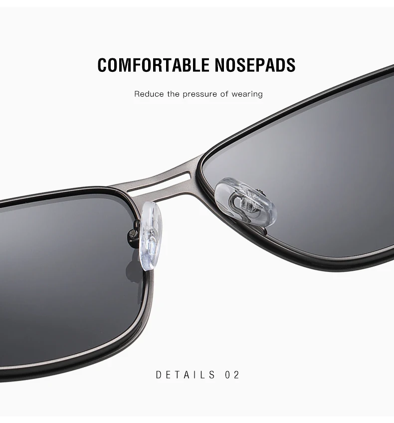 Мужские Поляризованные солнечные ретро-очки Квадратные Классические мужские