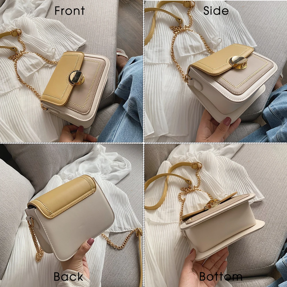 

Women's Lock Designer Luxury Handbag 2020 Fashion High quality PU Leather Female Shoulder Messenger Bag Chain Flap Purse Packet