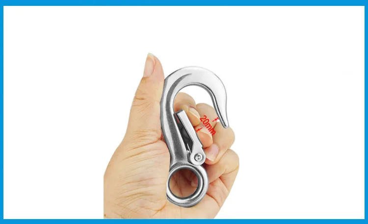 

0.2T 304 Stainless Steel Round Eye Lifting Snap Hook cargo snap hook crane hook marine rigging hardware accessories
