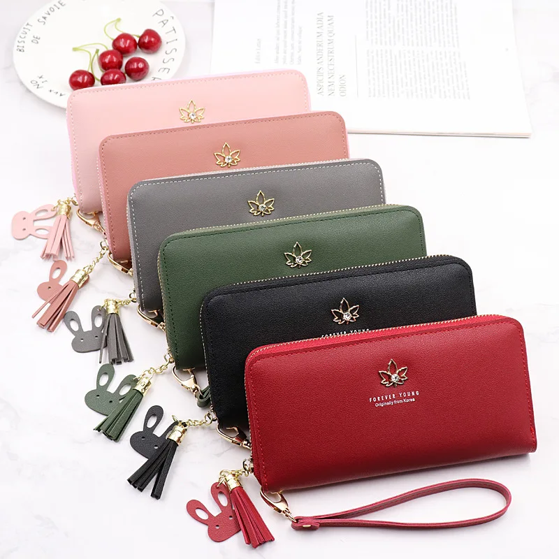 

luxury small size pu leather ladies wallet women mini card purse