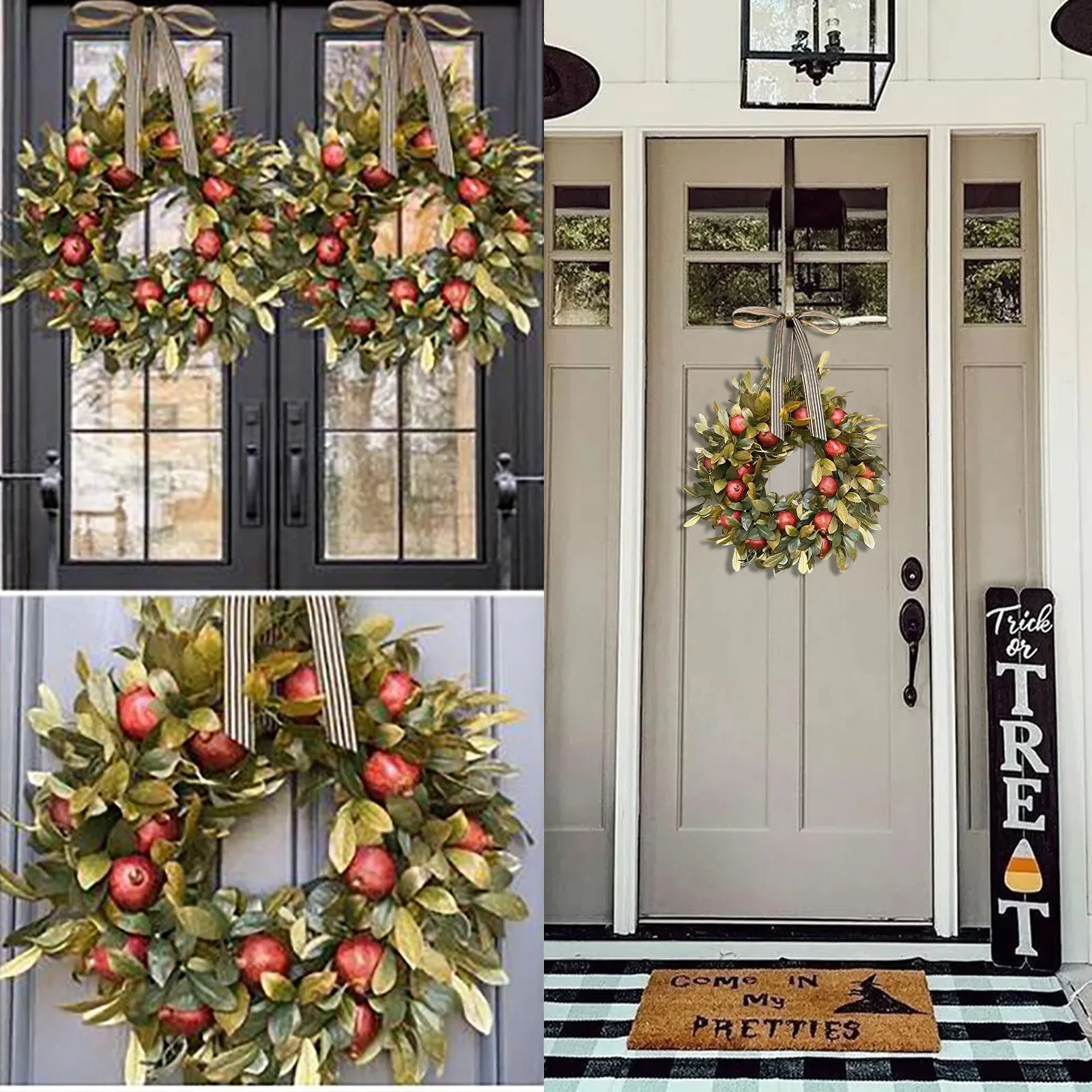 

Home Decor Wreath Halloween Door Wreath Autumn Pumpkin Truck Stolen Goods Wreathes Hanging Doorplate Home Decoration Accessories
