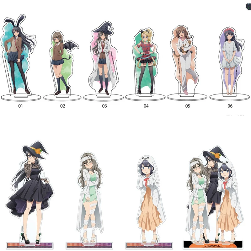

Аниме настольный декор Волшебная девочка серии негодяй не мечтать с изображением кролика «Банни»; Сакураджима Mai кожа Tomoe акриловая модель ...