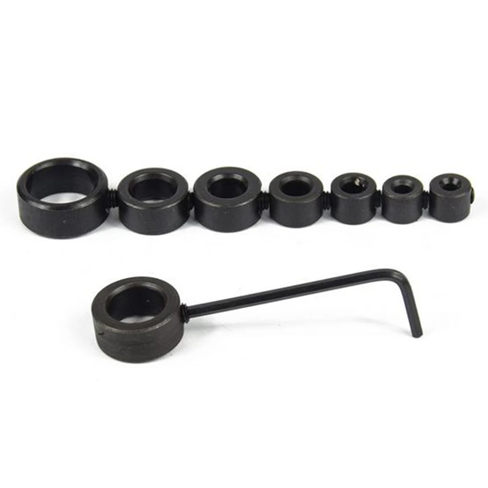 

Drill Spacing Ring Woodworking Tools Locator Positioner 3-16mm With Hex Wrench Depth Stop Collar 8pcs/set