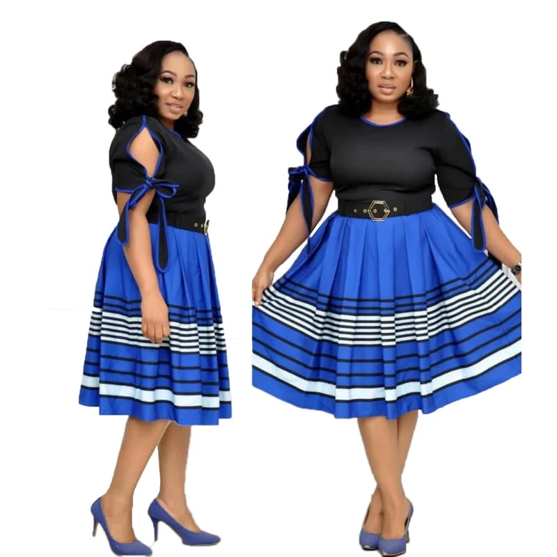 С вышитым принтом платье с бантом африканская одежда офисные женские популярные