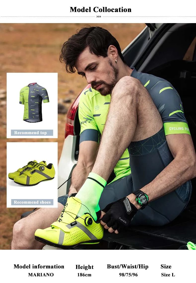 Santic велошорты для мужчин MTB дорожный велосипед дышащие колготки Италия гель велосипедные шорты с подкладкой брюки Ropa Велосипедное Джерси Ciclismo Одежда