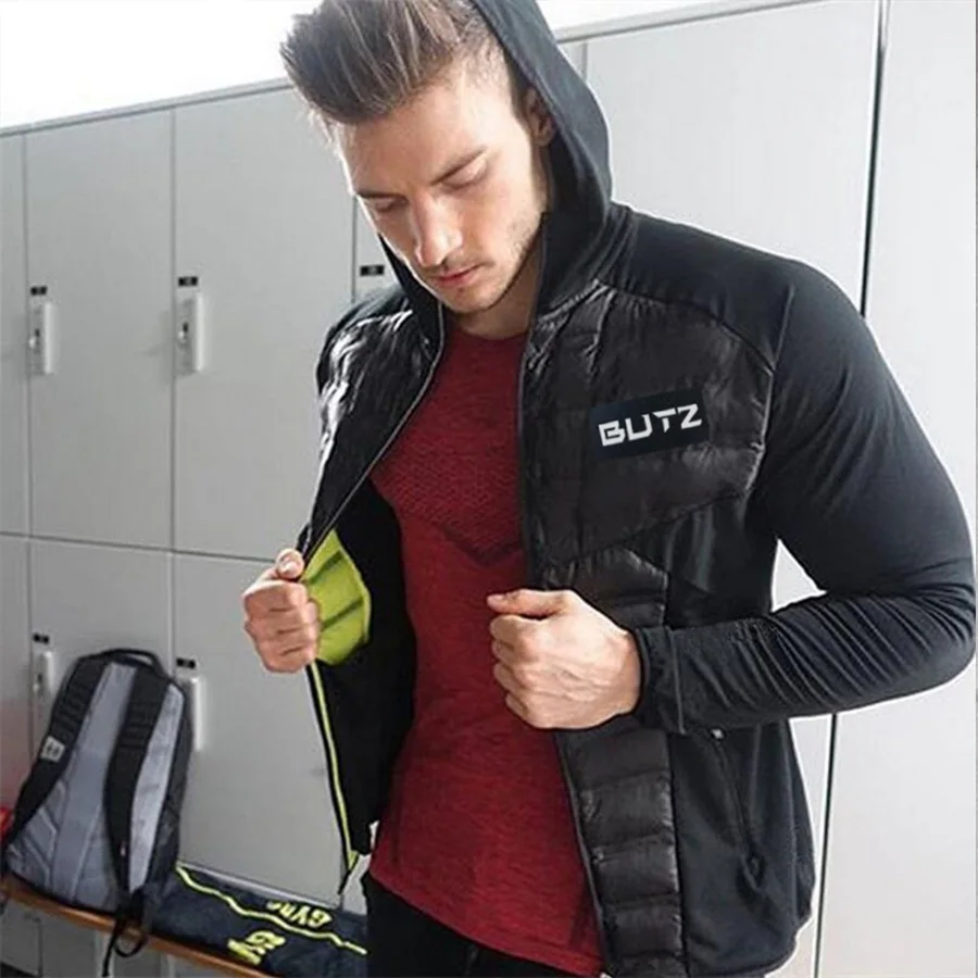 Winter Men Running Jackets Jogging Sports Windproof Warm Sportswear Training Fitness Exercise Gym Black Jacket Hoody Long Sleeve | Спорт и