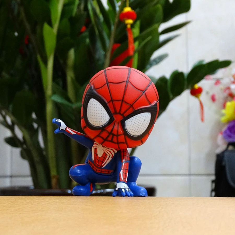 

Disney Original Spiderman Figures Cartoon Marvel Hero Ornaments Action Figure Cute Resin Kawaii Cake Decoration Kids Toys Gifts