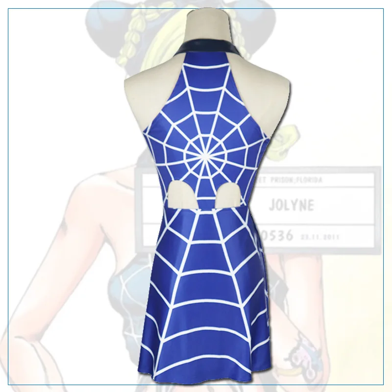 JoJo's Bizarre Adventure Anime Cosplay Jolyne Cujoh Costumes Sleeveless Mini Dress for Sexy Women Carnival Party Outfit |