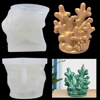 new arrival coral antlers candle silicone mold for handmade desktop decoration gypsum epoxy resin aromatherapy candle mould