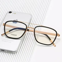 denmark brand ultralight retro square pilot titanium glasses frame blue light women myopia optical prescription eyeglasses 9708
