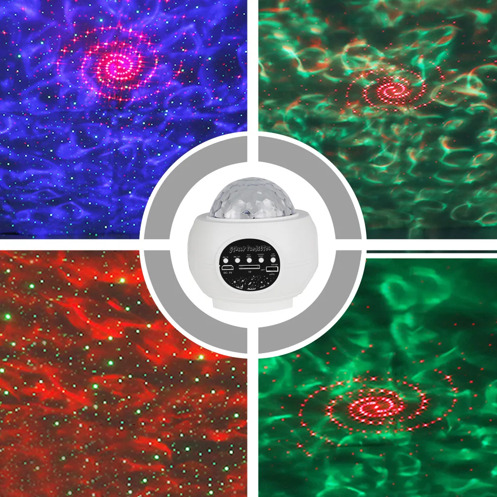 2 шт. USB Романтический проекционный светильник Ночной музыкальный ночной