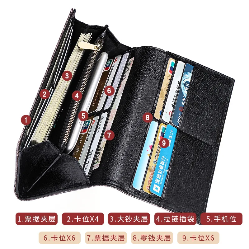 Вместительный кошелек для монет женские кошельки из натуральной кожи