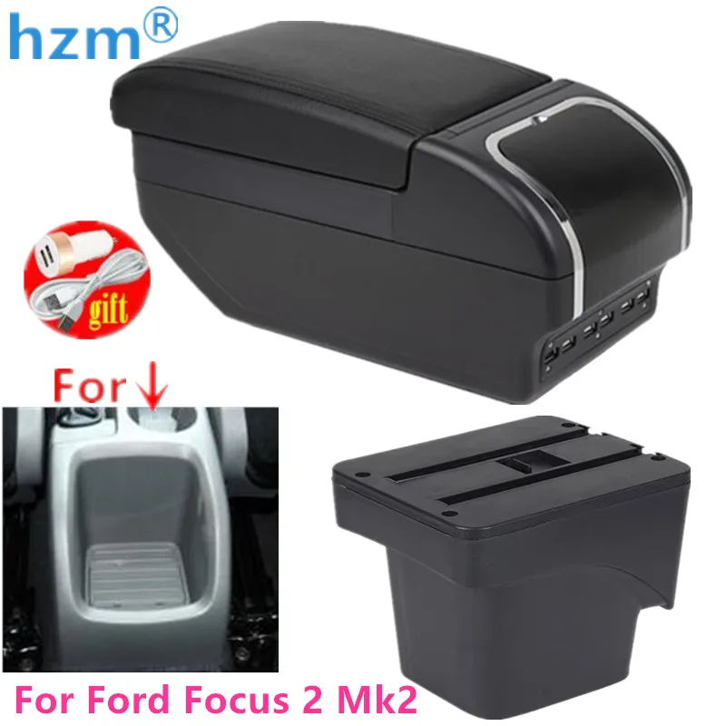 Автомобильный подлокотник коробка для Ford Focus 2 Mk2 2005-2011 вращающийся центральный