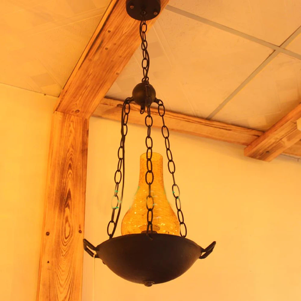 Винтажный Бронзовый железный керосиновый подвесной светильник для лестницы