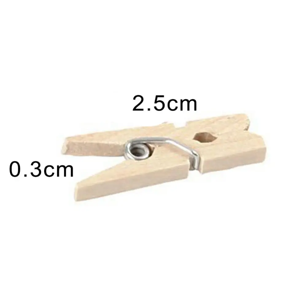 

50Pcs Wooden Mini Unpainted Note Photo Clip Peg Clothespin DIY Party Supplies Home Decor Accessories
