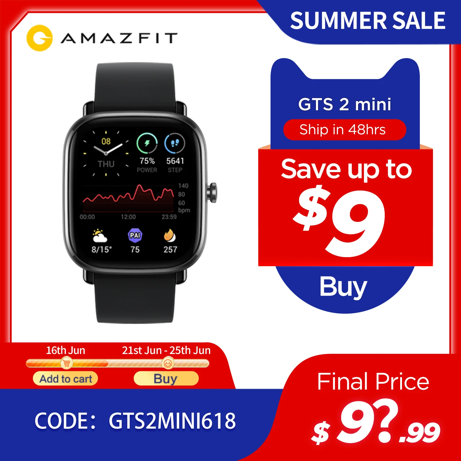 Глобальная версия Amazfit GTS 2 мини GPS Smartwatch активно-матричные осид, Дисплей 70 спортивных режимов монитор наблюдения за сном, умные часы для Android iOS-0