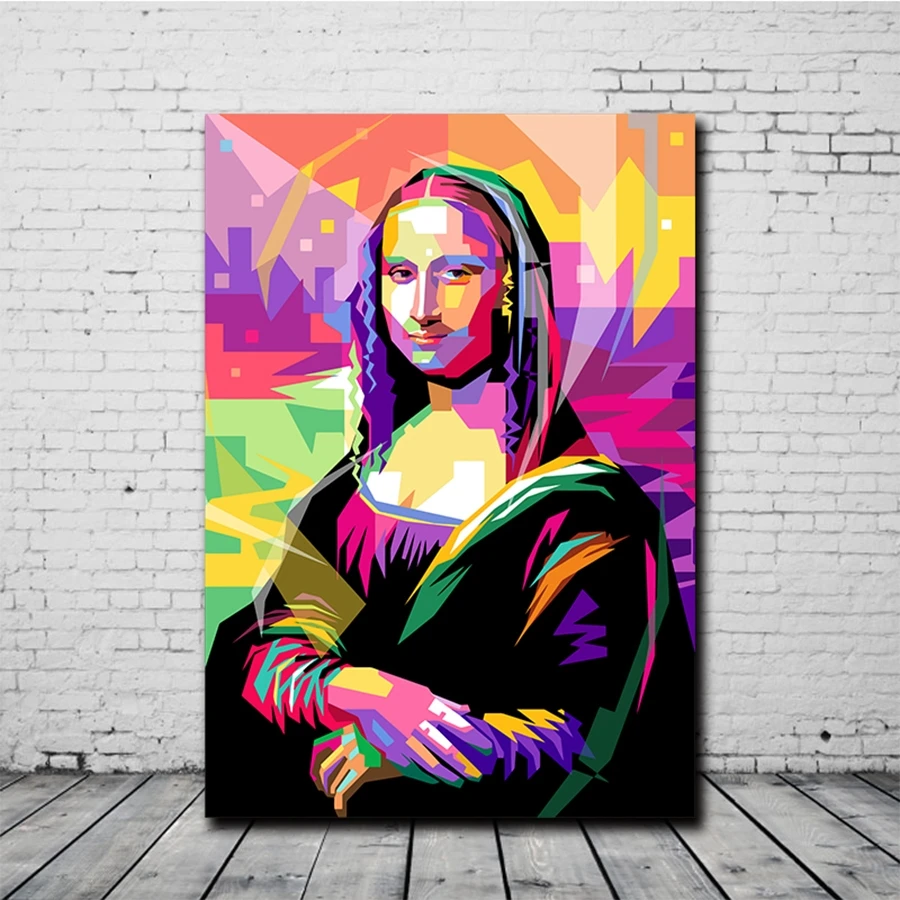 Акварель Мона Лиза Портрет постер печать на холсте Wall Art абстрактные постеры с