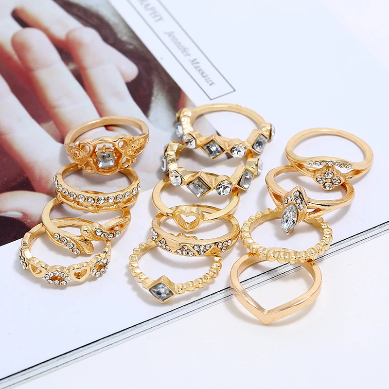 13 шт./компл. для женщин модные ювелирные изделия в форме сердца с геометрическим