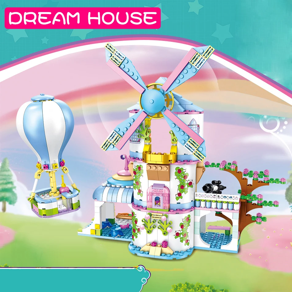 HUIQIBAO 620 шт ветряная мельница дом мечты строительные блоки Город Друзья воздушный