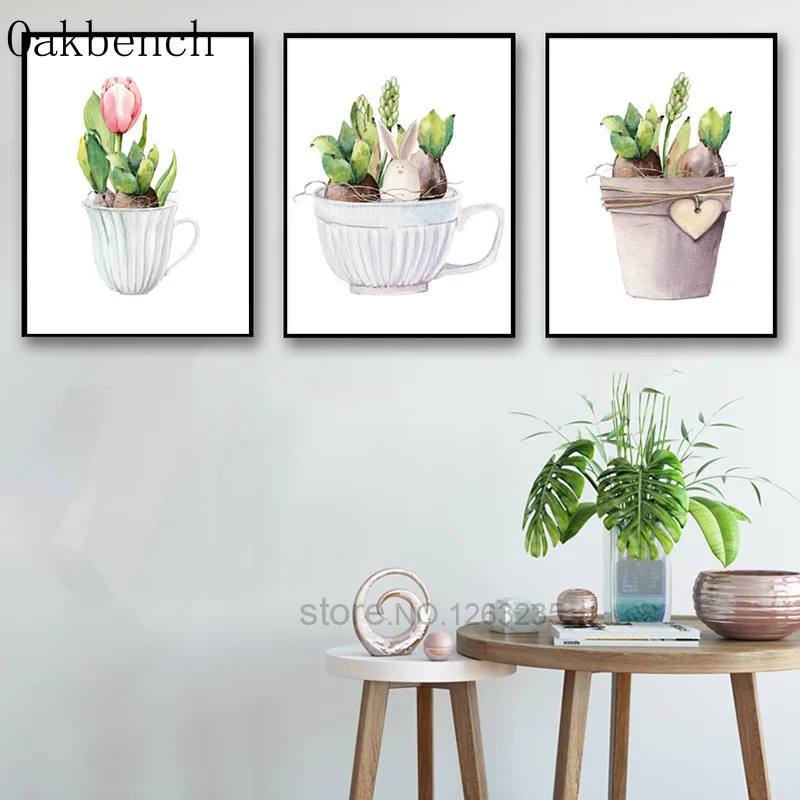 Растение скандинавские плакаты тюльпан цветок постер Декор настенное искусство