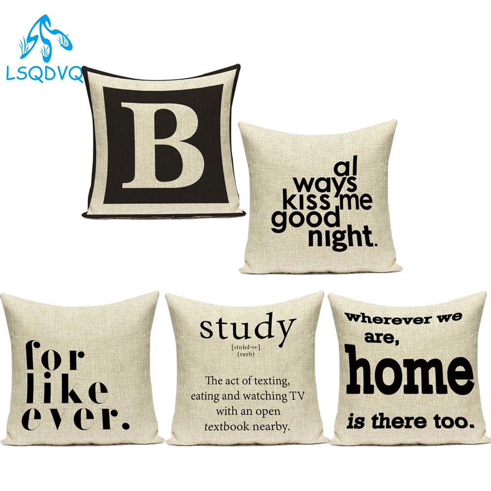 Полиэстер черный белый цвет письмо всегда Kiss Me (Поцелуй меня Декоративные