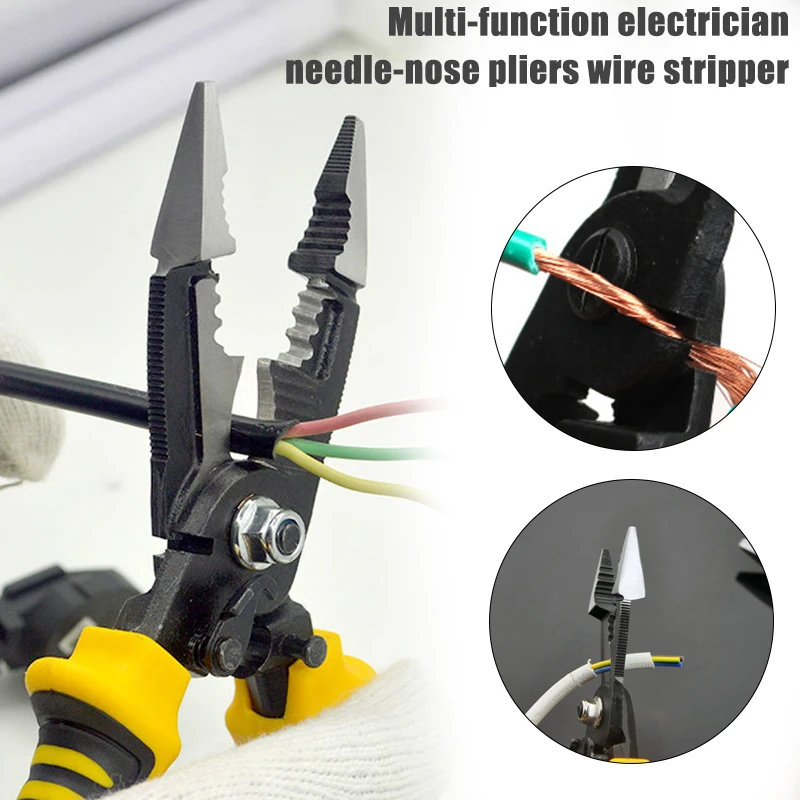 

8 дюймовые плоскогубцы для резки электрика обжимной инструмент плоскогубцы для зачистки проводов Инструмент для зачистки кабеля резак для ...