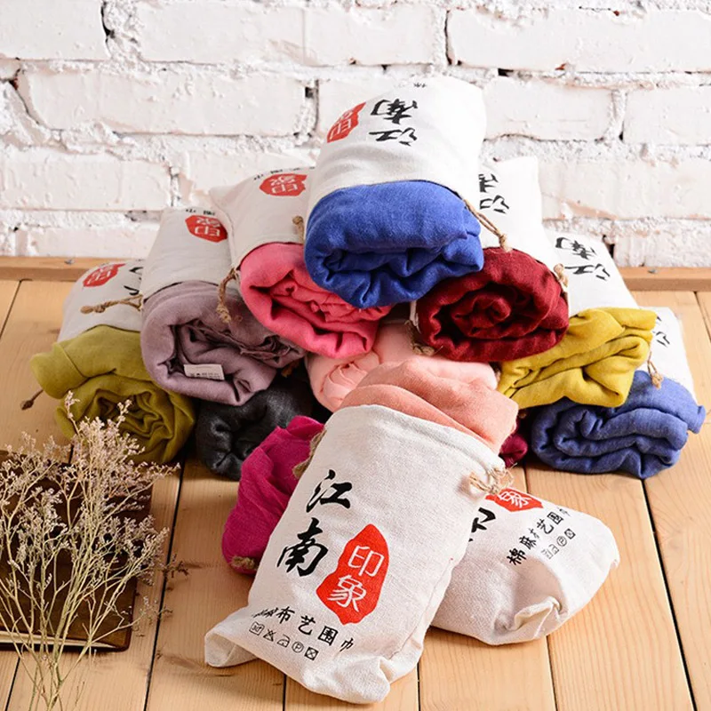 

RUNMEIFA New Cotton Line Scarf Women Summer Solid Color Scarf Spring Summer Soft Comfortable 70*180 Wholesale