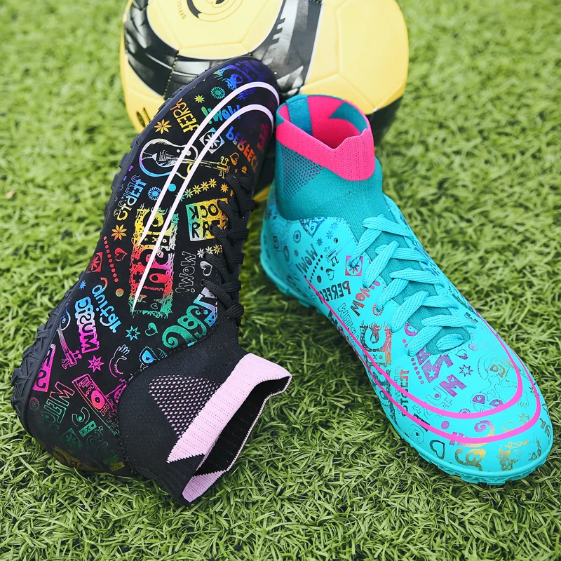 

R.xjian professional outdoor men's long nail broken nail football shoes high ankle children's splint training sports shoes