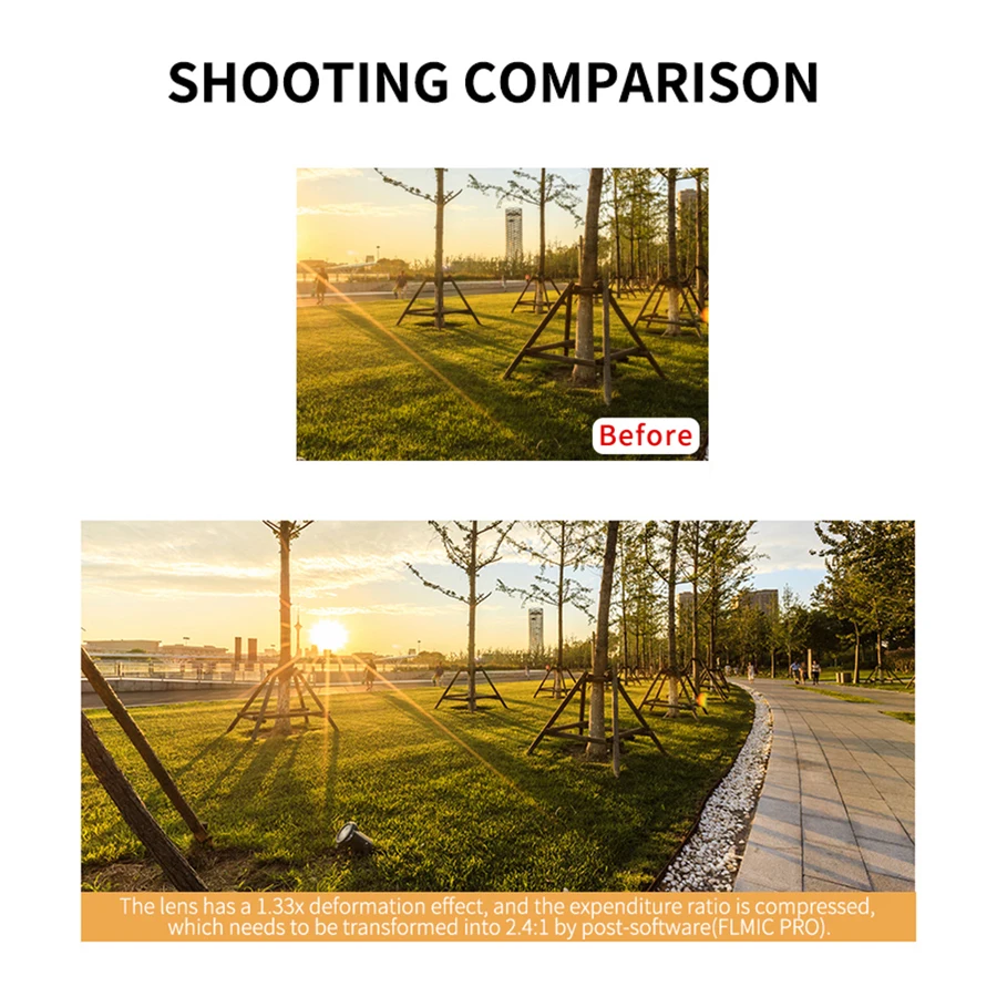 

MAMEN 1.33X Super Widescreen Lens Mobile Phone Lens Anamorphic Lens For iOS/Android Smartphones With Multilayer Optical Film