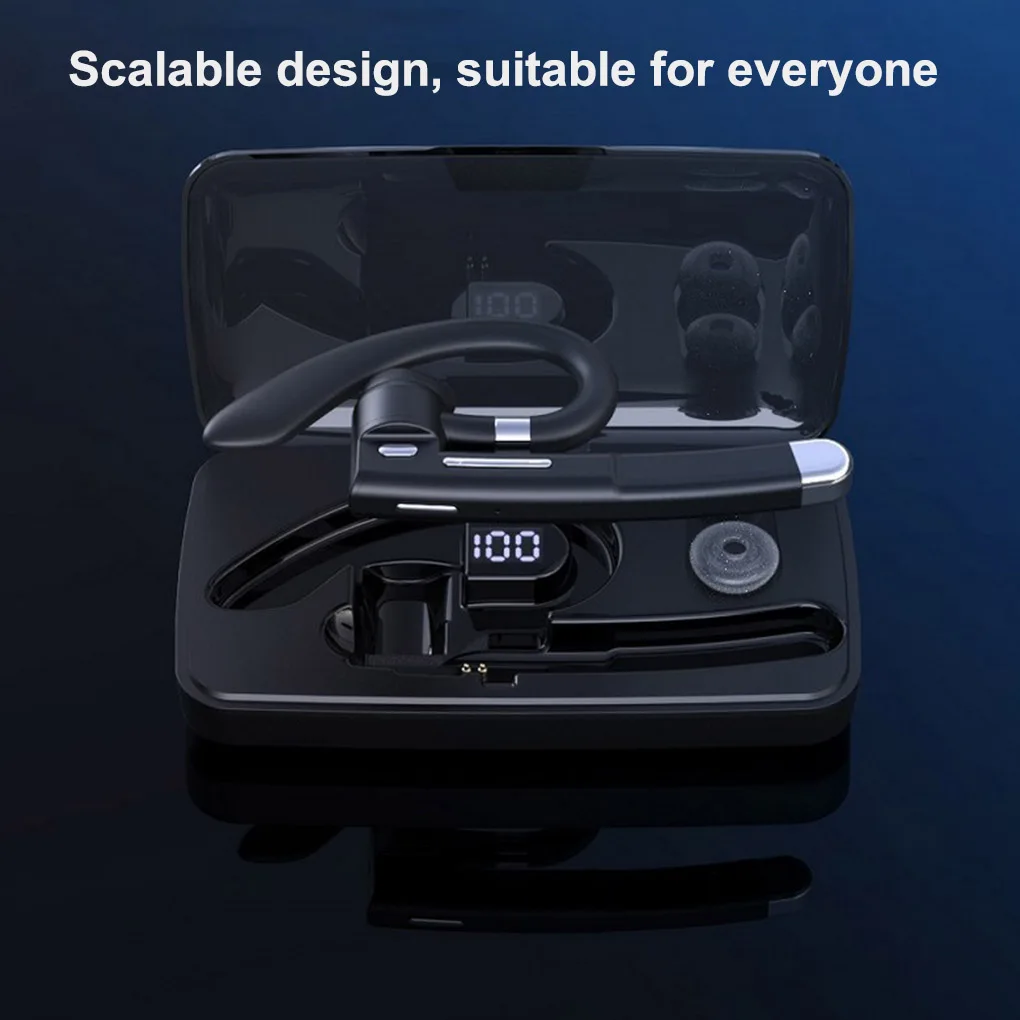 

Newest Bluetooth Handsfree Earphones Wireless Bussiness Headphone Noise Canceling Headset With Mic For Driver With Charging BOX