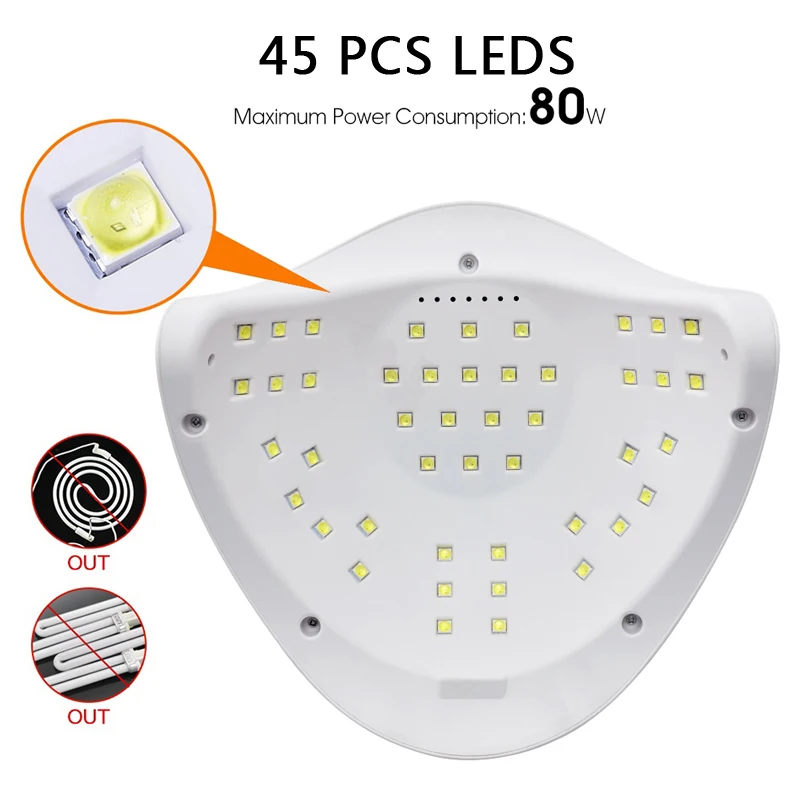 

Lamp For Manicure 80/54w UV LED Lamp For Drying Nails Nail Dryer Machine Gel Nail Polish Auto Sensing Nail Tools LCD Display