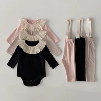 keelorn 3pcs newborn baby girls clothes infant outfits clothing autumn newborn romper overall pants hat toddler clothing sets