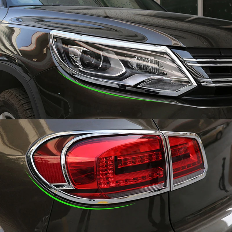 Для Volkswagen Tiguan 2013 2017 ABS хромированные передние и задние Головной фонарь абажур для