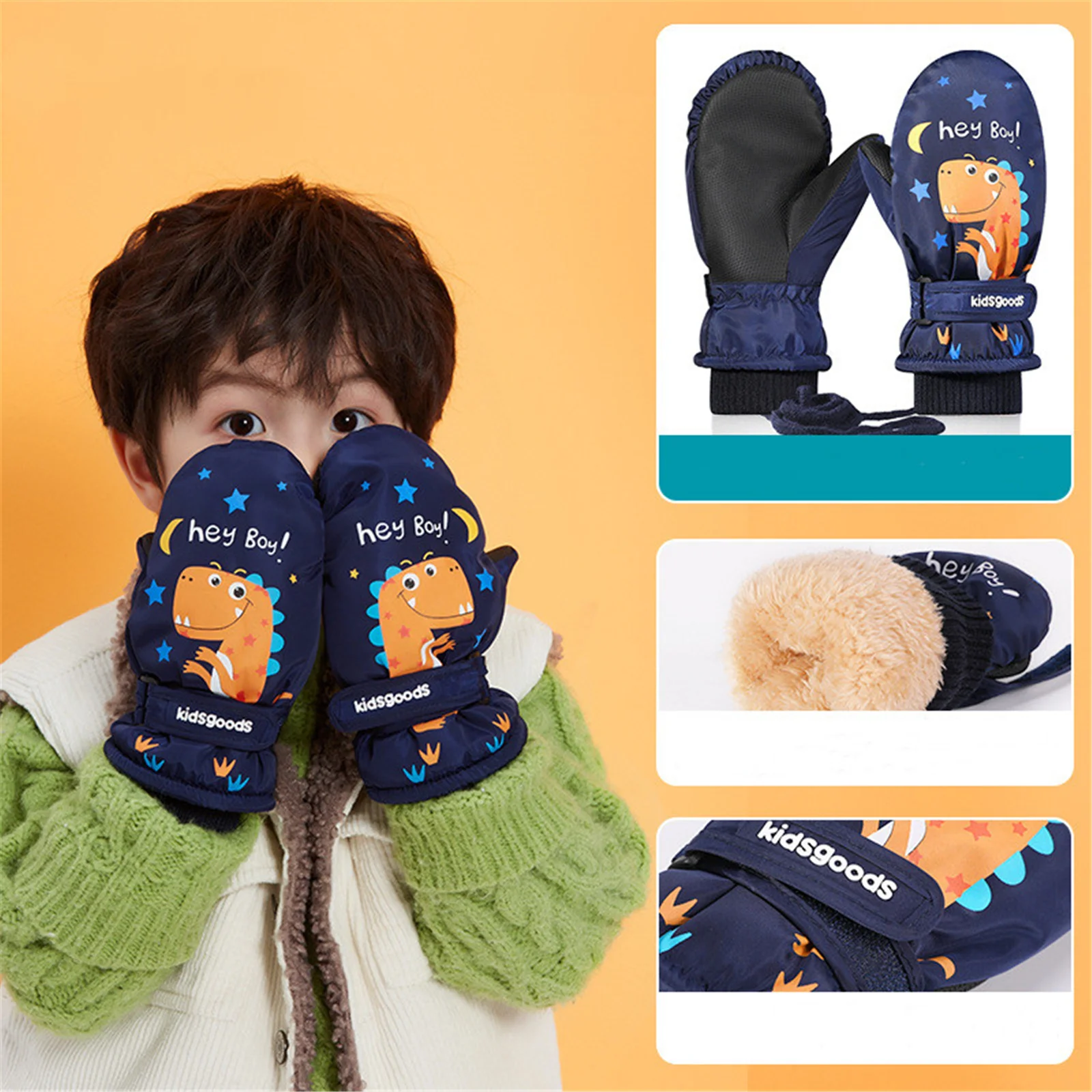 

Winter Children's Gloves Boys And Girls Outdoor Riding Gloves Cold-proof Waterproof Thickened Gloves Ski Plus Velvet Warm Gloves