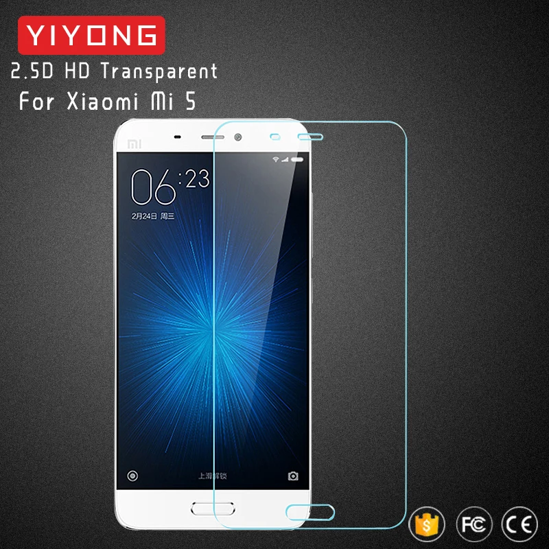25 шт./лот YIYONG 2.5D стекло Xiaomi Mi 5 Mi5 закаленное Xiomi A1 5X Mi5X Защита экрана для 5S S