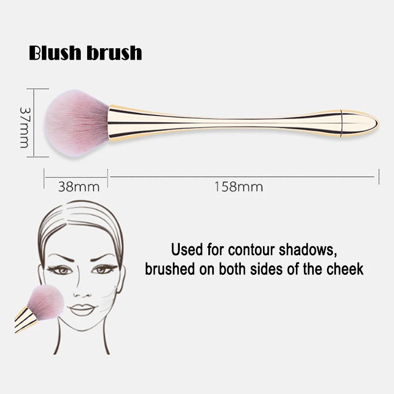 

10Pcs/set Synthetic Makeup Brushes Slim Plastic Smooth Handle for Foundation Powder Eyeshadow Brushes Set Kit @ME88