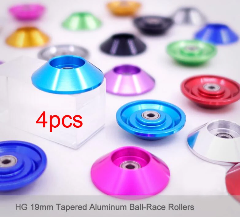 4 шт. (2 пары) HG 19 мм конические алюминиевые шариковые ролики без кольца 95436 для Tamiya