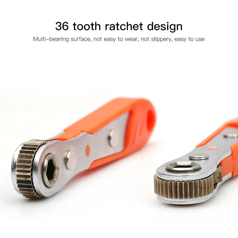 

Mini Magnetic Ratchet Wrench 1/4"(6.35mm) Hexagon Torx Bidirectional Control for Single/Double Head Screwdriver Drill Bits Tools