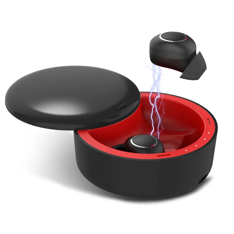black red Tws наушники Bluetooth стерео беспроводные наушники Спортивная гарнитура с микрофоном Bluetooth наушники для xiaomi redmi наушники - Цвет: black red