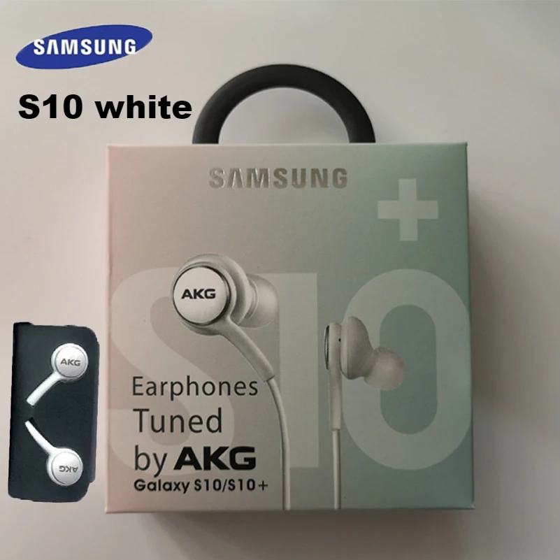 S10 white earphone Samsung AKG Наушники EO-IG955 3,5 мм наушники-вкладыши с микрофоном Проводная гарнитура для samsung Galaxy s10 S9 S8 S7 S6 S5 huawei xiaomi смартфон - Цвет: S10 white earphone