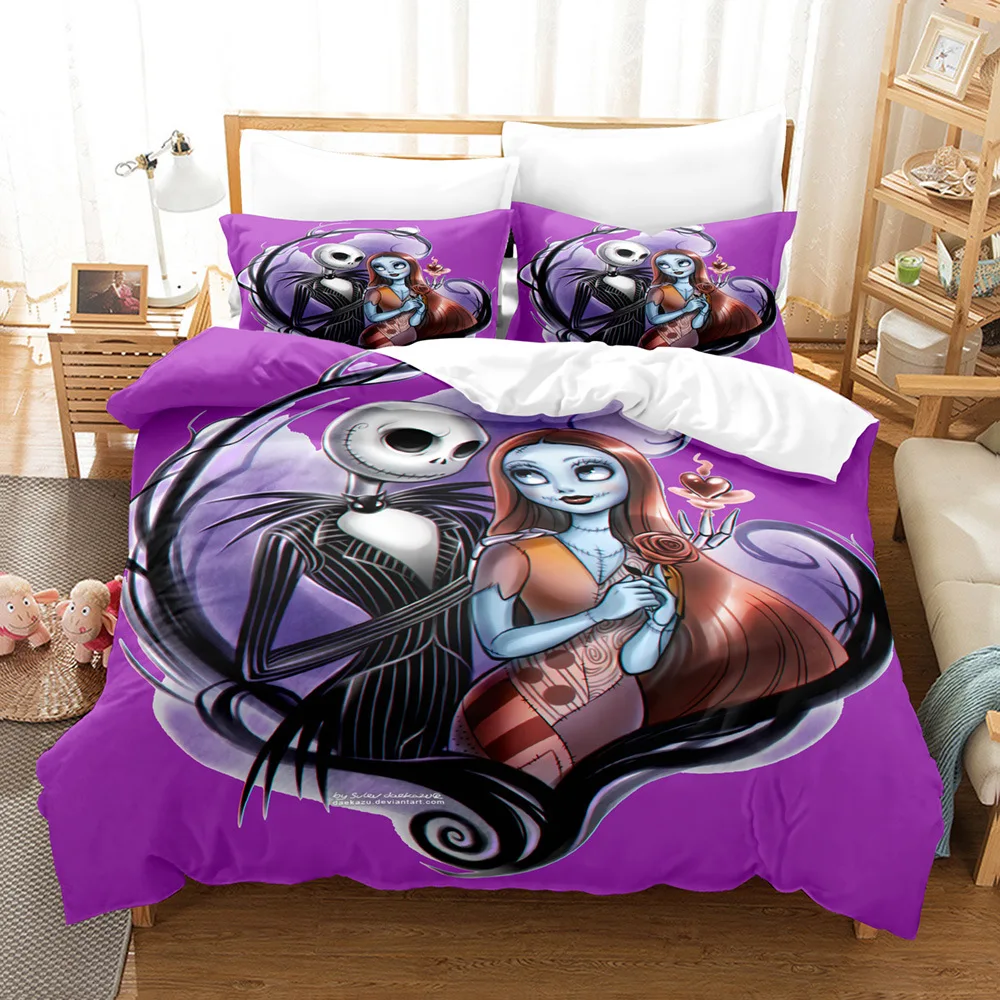 

Nightmare Before Christmas Duvet Cover 3 Piece Set Ultra Soft Comforter Cover Sets 3 Pieces Soft Bedding Set with Zipper Closure