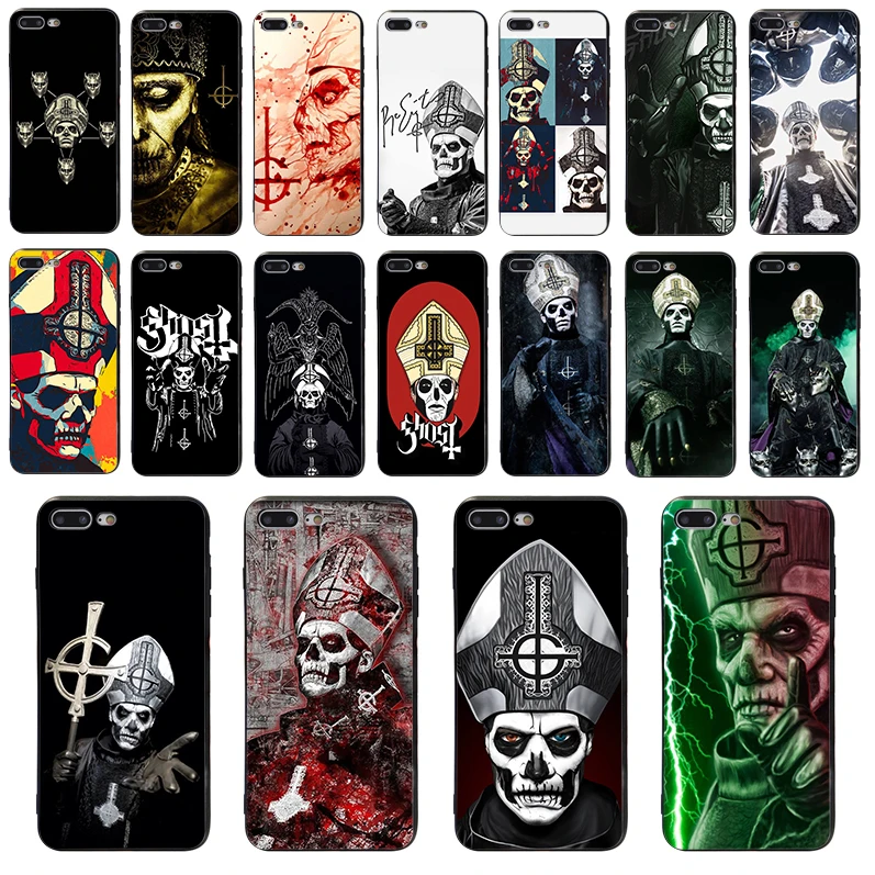 

Ghost Papa Emeritus Phone Case Black TPU Covers For iPhone 11 Pro max 7 7plus 8 8plus X XS MAX XR 5 5s 6 6S 6plus SE2020 Shell